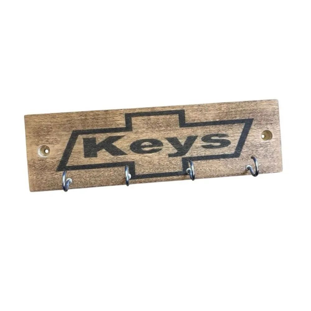 Wooden Chevrolet Chevy Branded Hanging Key Holder